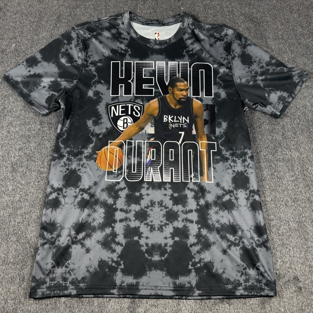 Unk NBA Official Mens Size L Kevin Durant Brooklyn Nets Tie Dye Polyester TShirt